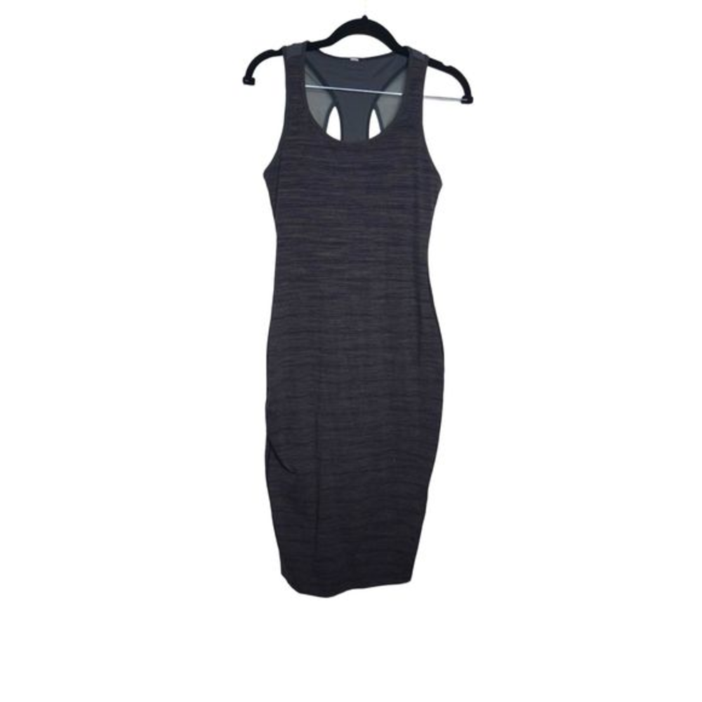 Lululemon Women’s Globetrotter Sz 6 Gray Striped Athletic Stripe Racerback Dress